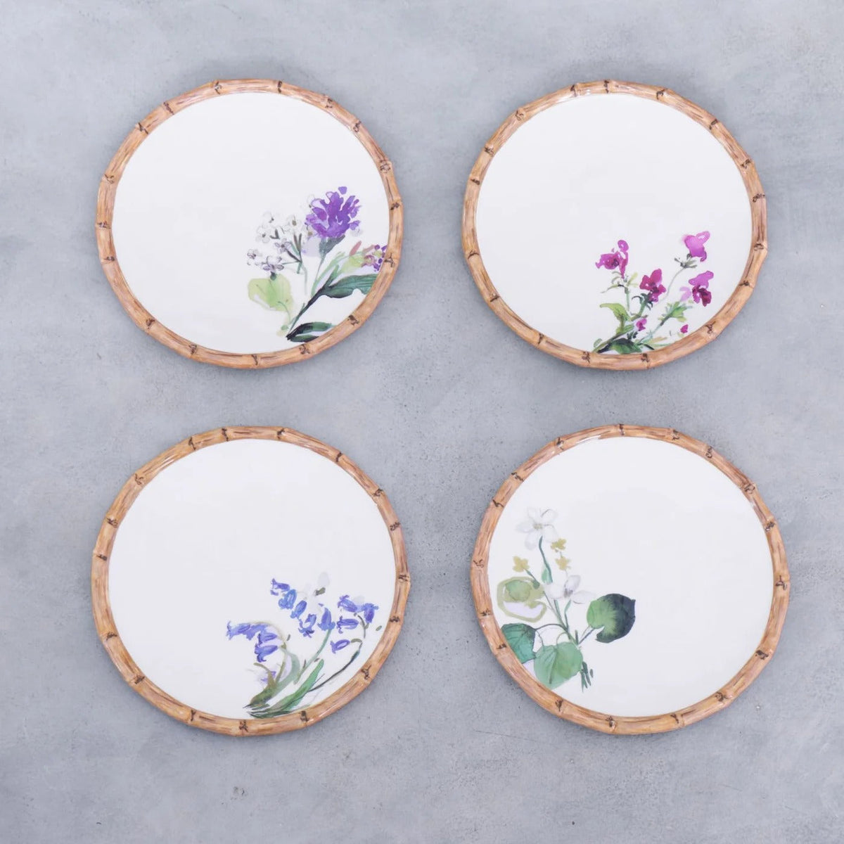 beatriz-ball-wholesale-vida-bamboo-floral-salad-plates-set-of-4-white-and-multi