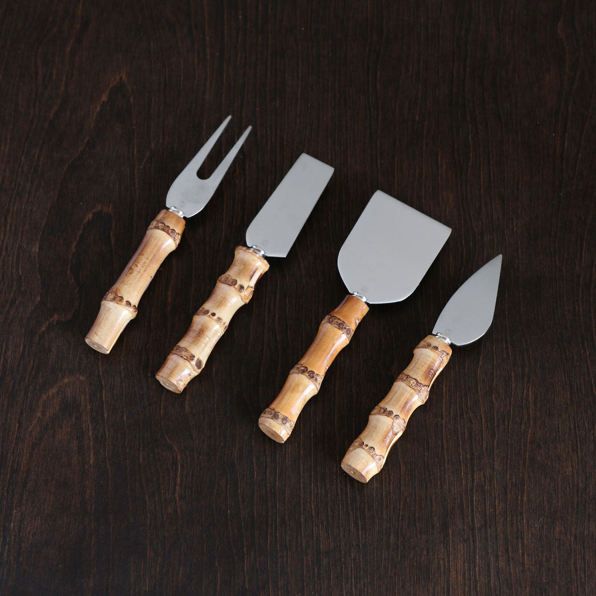 beatriz-ball-wholesale-vida-bamboo-stainless-cheese-set-of-4-silver-and-natural