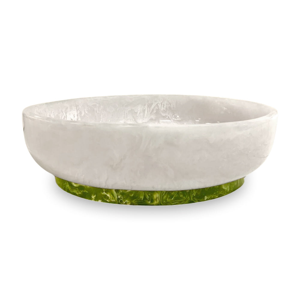 beatriz-ball-wholesale-resin-rio-large-oval-bowl-with-base-white-and-green