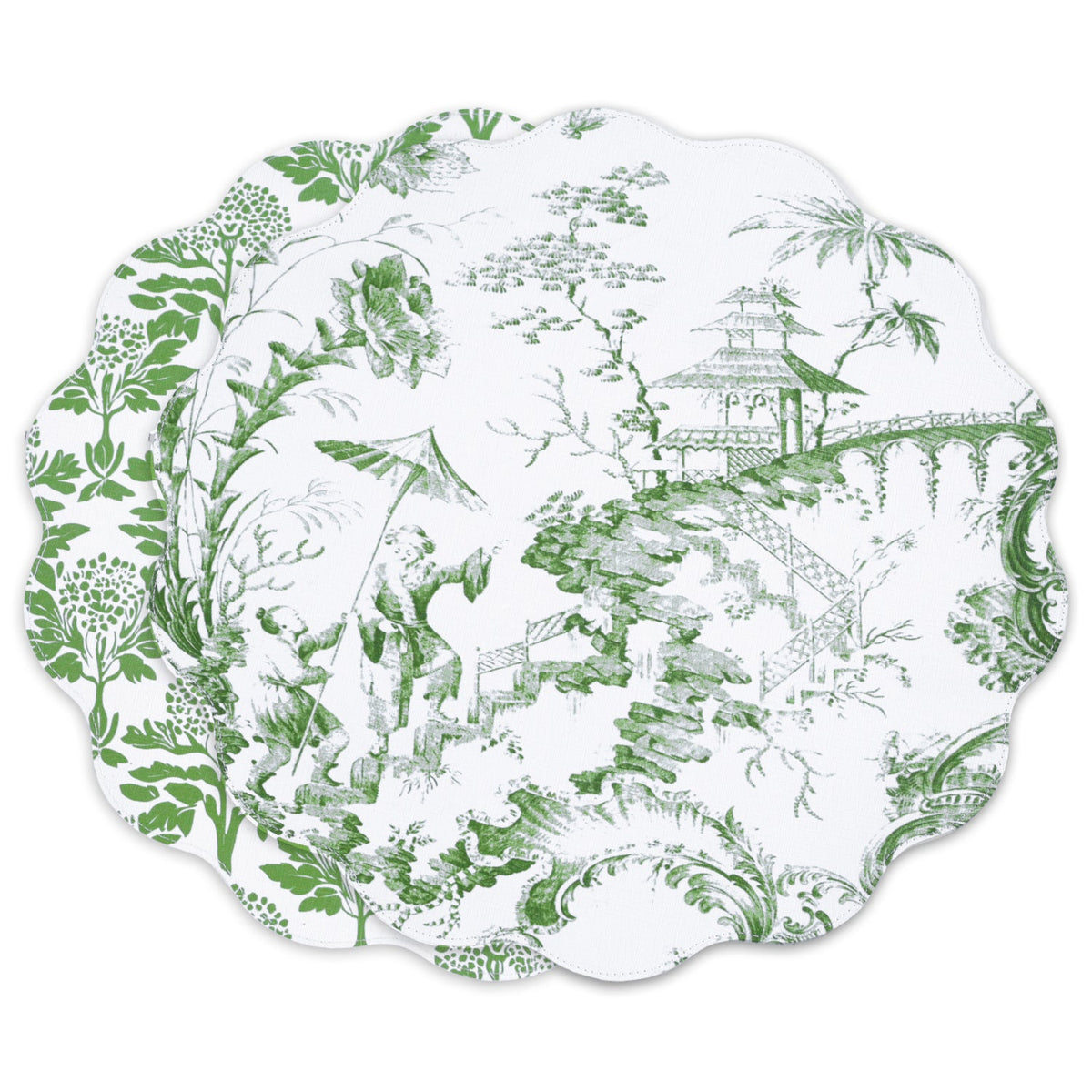 vida-chinoiserie-reversible-round-placemats-set-of-4-green-white