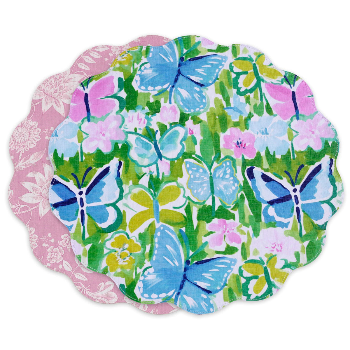 vida-butterfly-garden-flowers-reversible-round-placemats-set-of-4-pastel