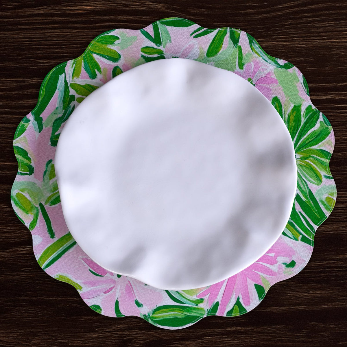 vida-hydrangeas-daisies-reversible-round-placemats-set-of-4-pink-green