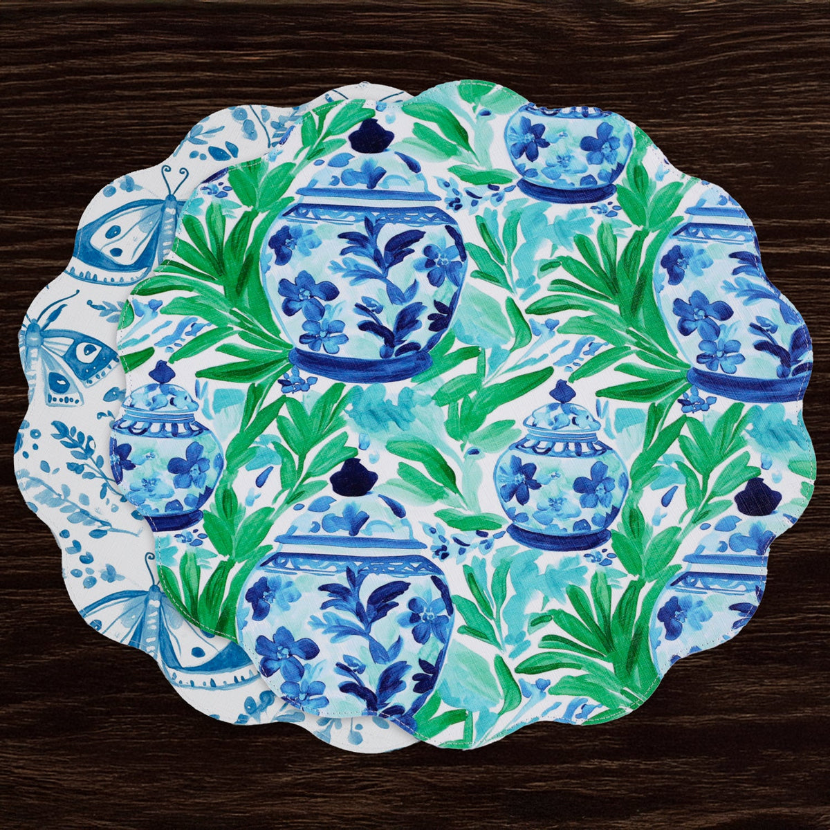 vida-ginger-jar-butterflies-reversible-round-placemats-set-of-4-blue-green