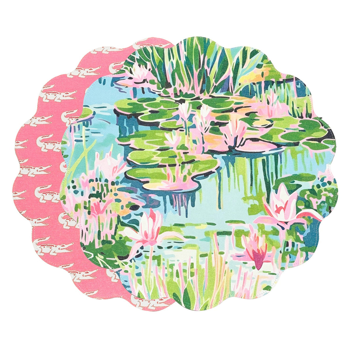 vida-everglades-and-crocs-reversible-round-placemats-set-of-4-pink-green