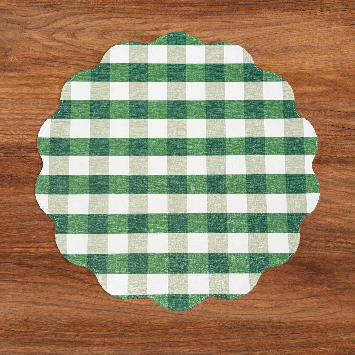 VIDA Cabana Reversible Round Placemats Set of 4 (Pink & Green)