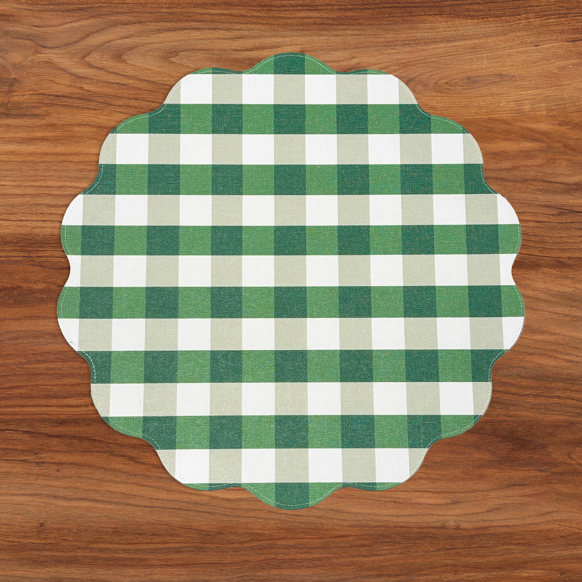 VIDA Cabana Reversible Round Placemats Set of 4 (Pink & Green)