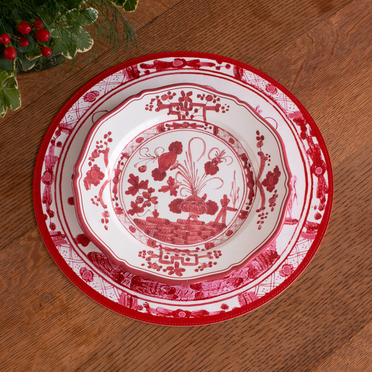 vida-faenza-11-dinner-plate-set-of-4-white-and-red