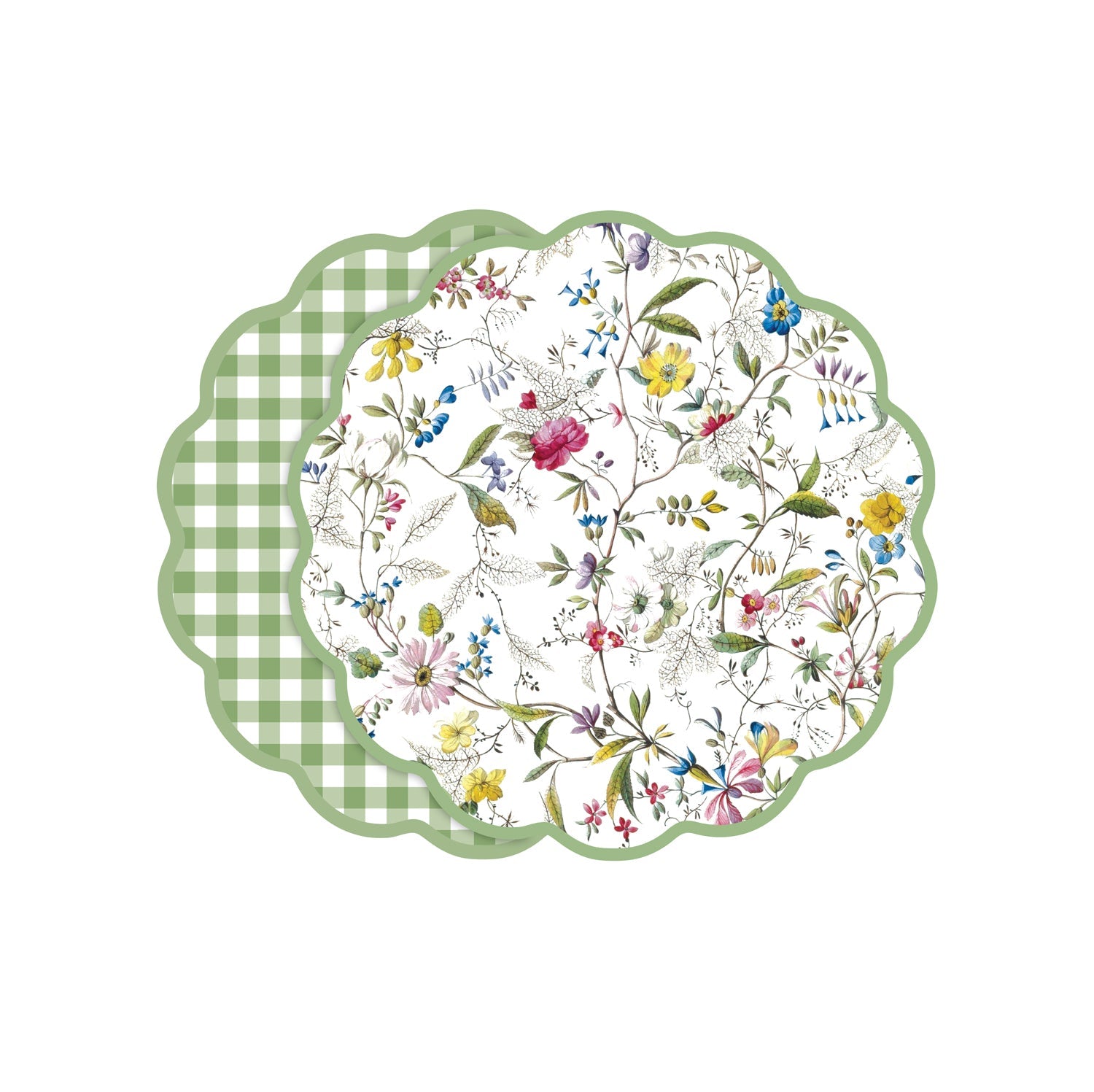 vida-springtime-floral-gingham-reversible-placemats-set-of-4-green-white