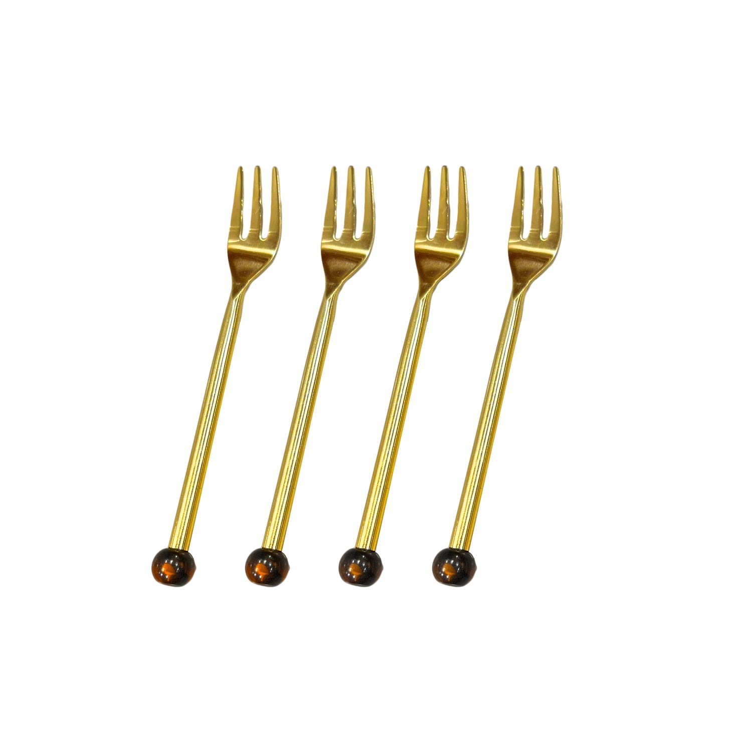 resin-tortoise-shell-appetizer-fork-set-of-4-gold