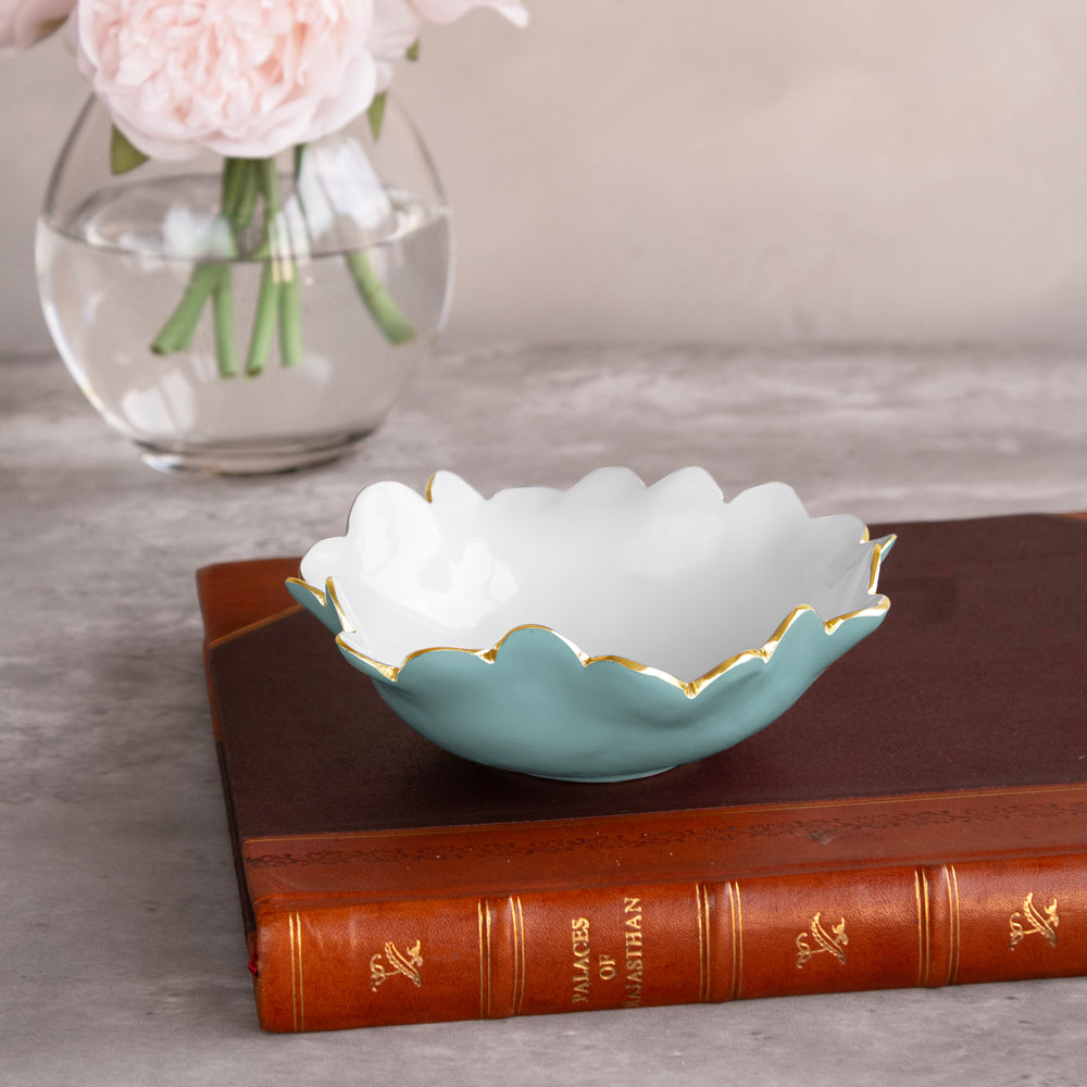 ENCANTO Colette Mini Round Bowl (Turquoise and White)