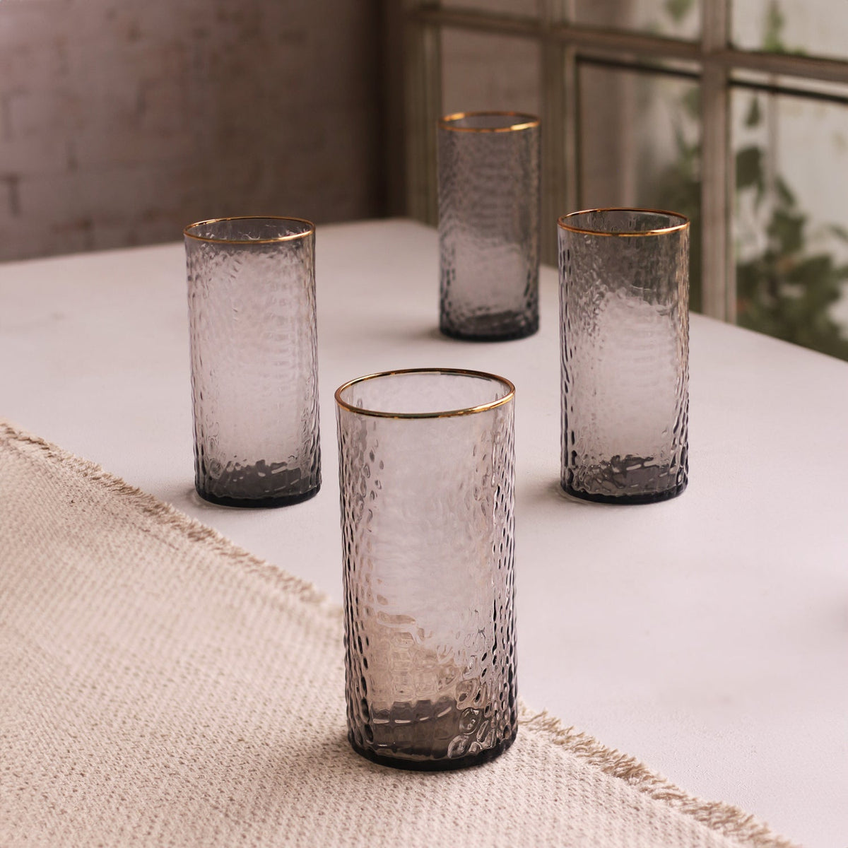 beatriz-ball-wholesale-glass-croc-highball-with-gold-rim-set-of-4-smoke-grey