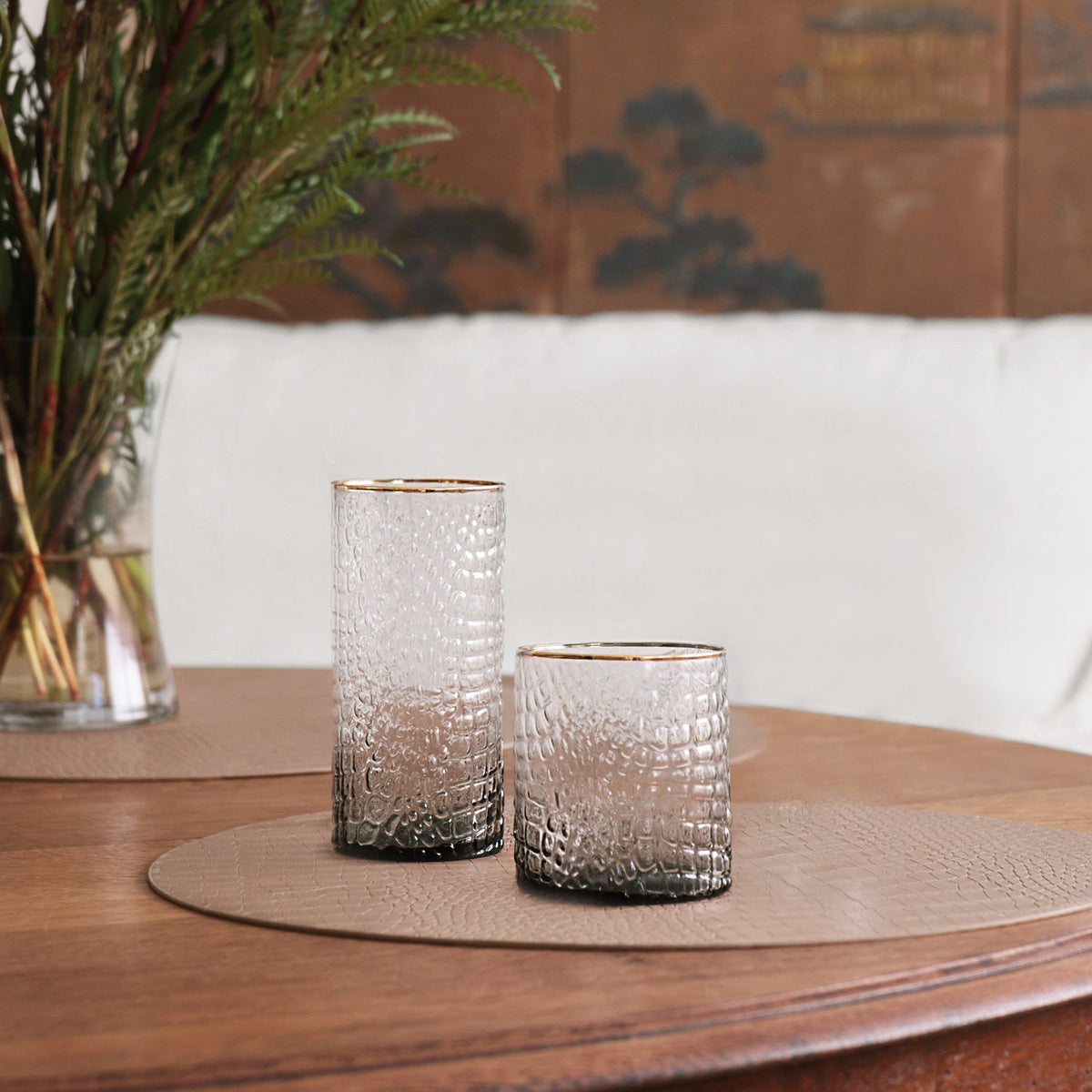 beatriz-ball-wholesale-glass-croc-highball-with-gold-rim-set-of-4-smoke-grey