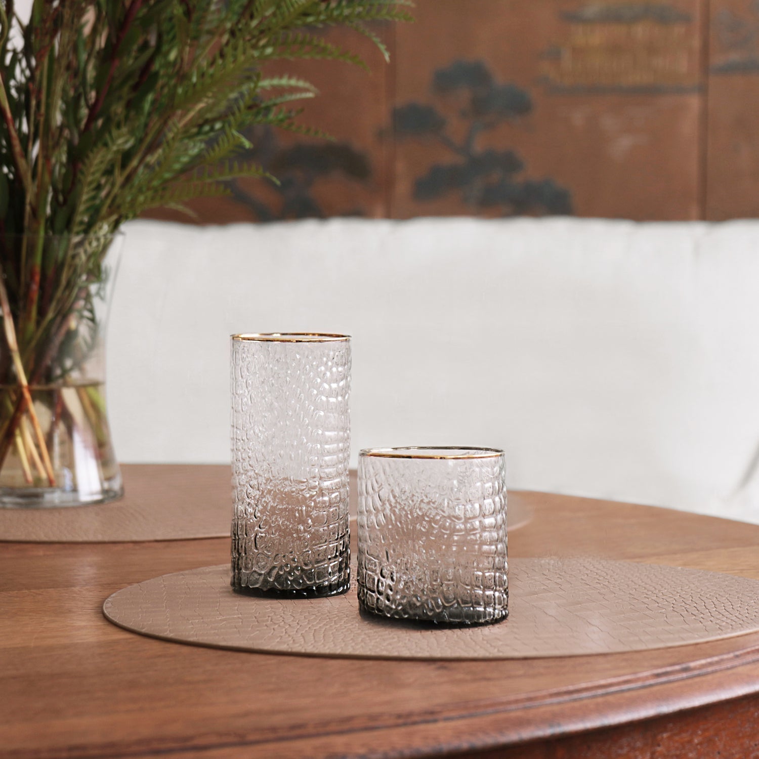 beatriz-ball-wholesale-glass-croc-highball-with-gold-rim-set-of-4-smoke-grey