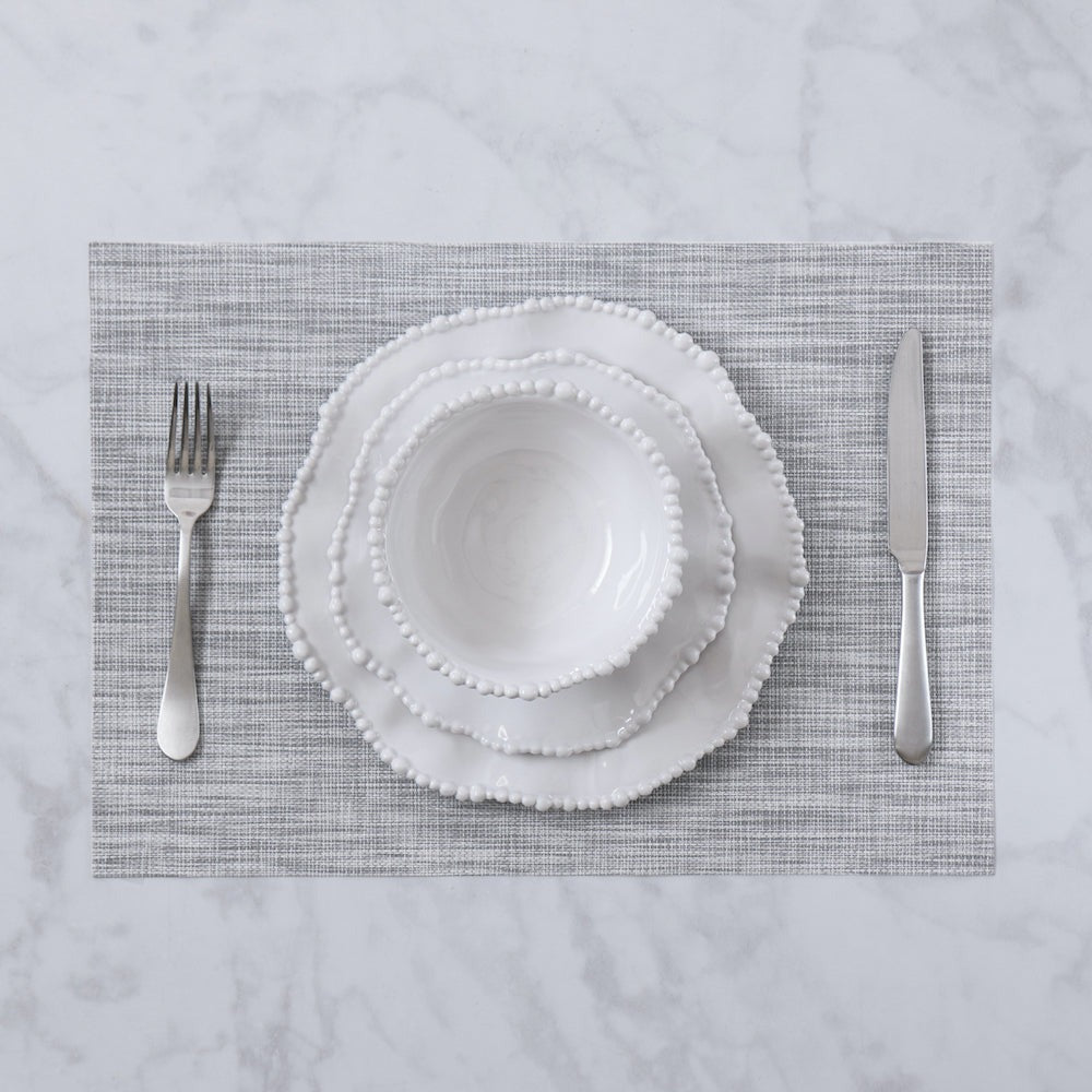 FINAL SALE - VIDA Rectangular Woven Placemats Set of 4 (Grey)