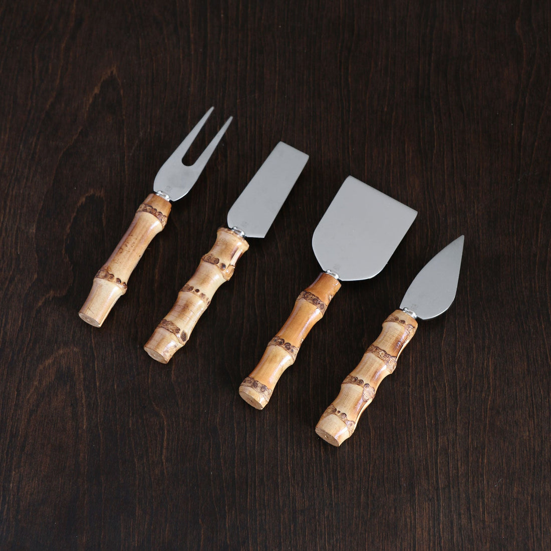 beatriz-ball-wholesale-vida-bamboo-stainless-cheese-set-of-4-silver-and-natural