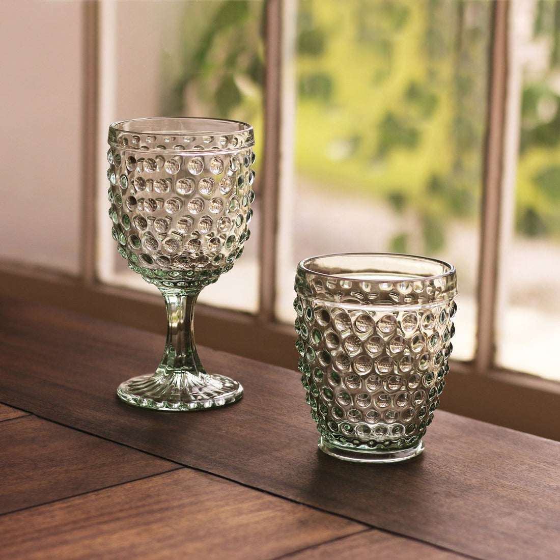 beatriz-ball-wholesale-glass-hobnail-all-purpose-set-of-4-moss-green