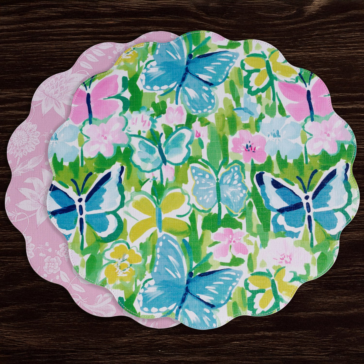 vida-butterfly-garden-flowers-reversible-round-placemats-set-of-4-pastel