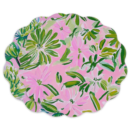 vida-hydrangeas-daisies-reversible-round-placemats-set-of-4-pink-green