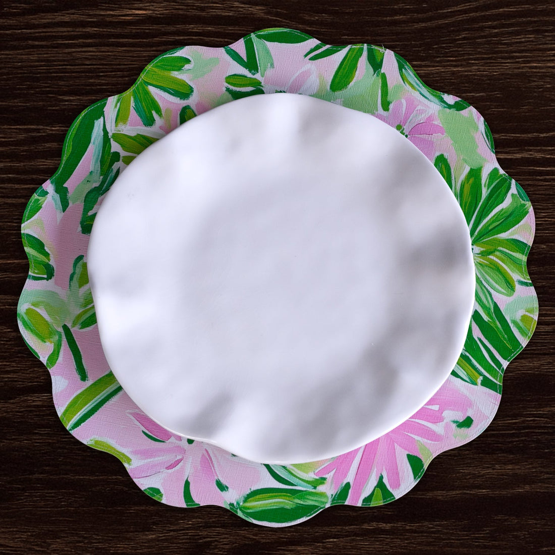 vida-hydrangeas-daisies-reversible-round-placemats-set-of-4-pink-green