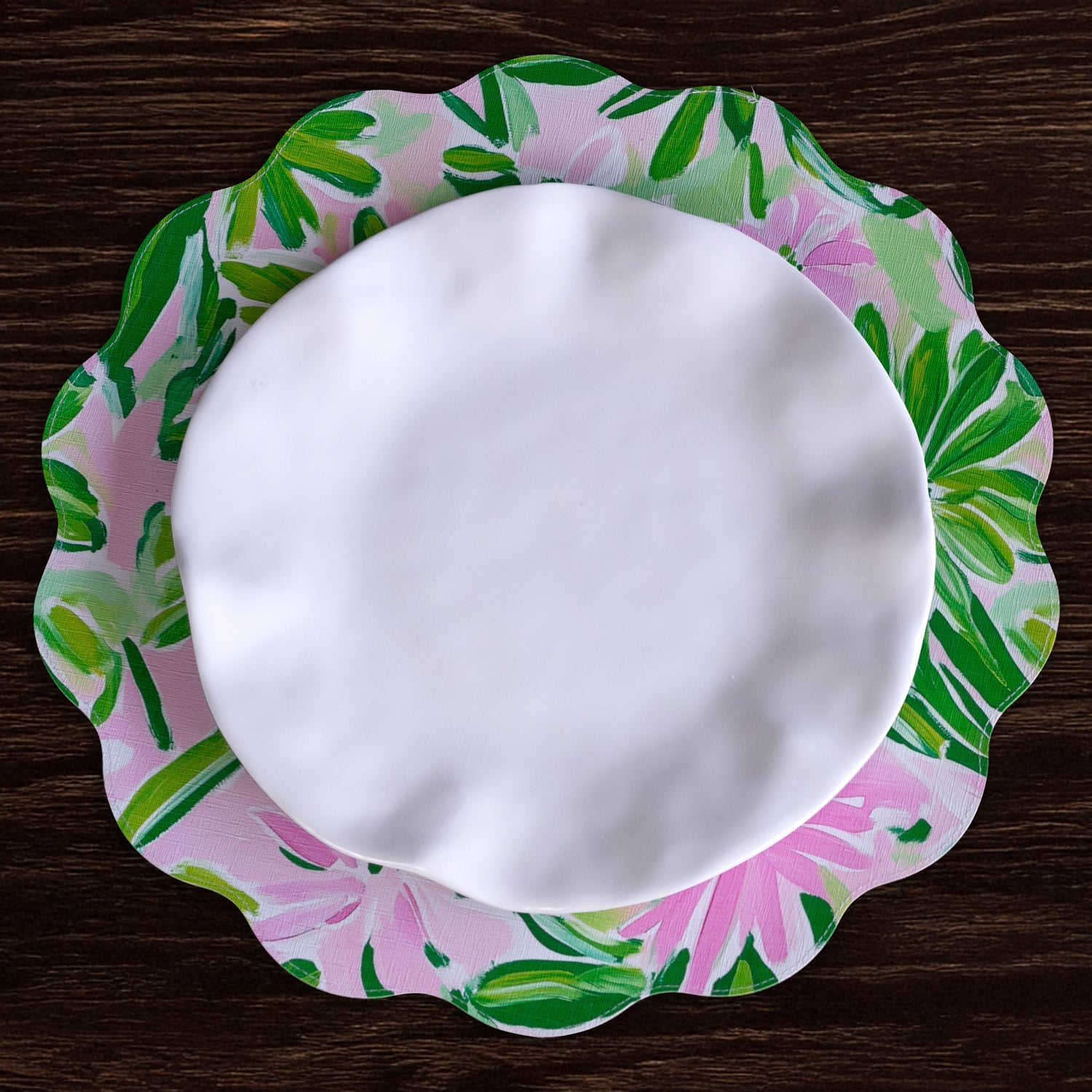 vida-hydrangeas-daisies-reversible-round-placemats-set-of-4-pink-green