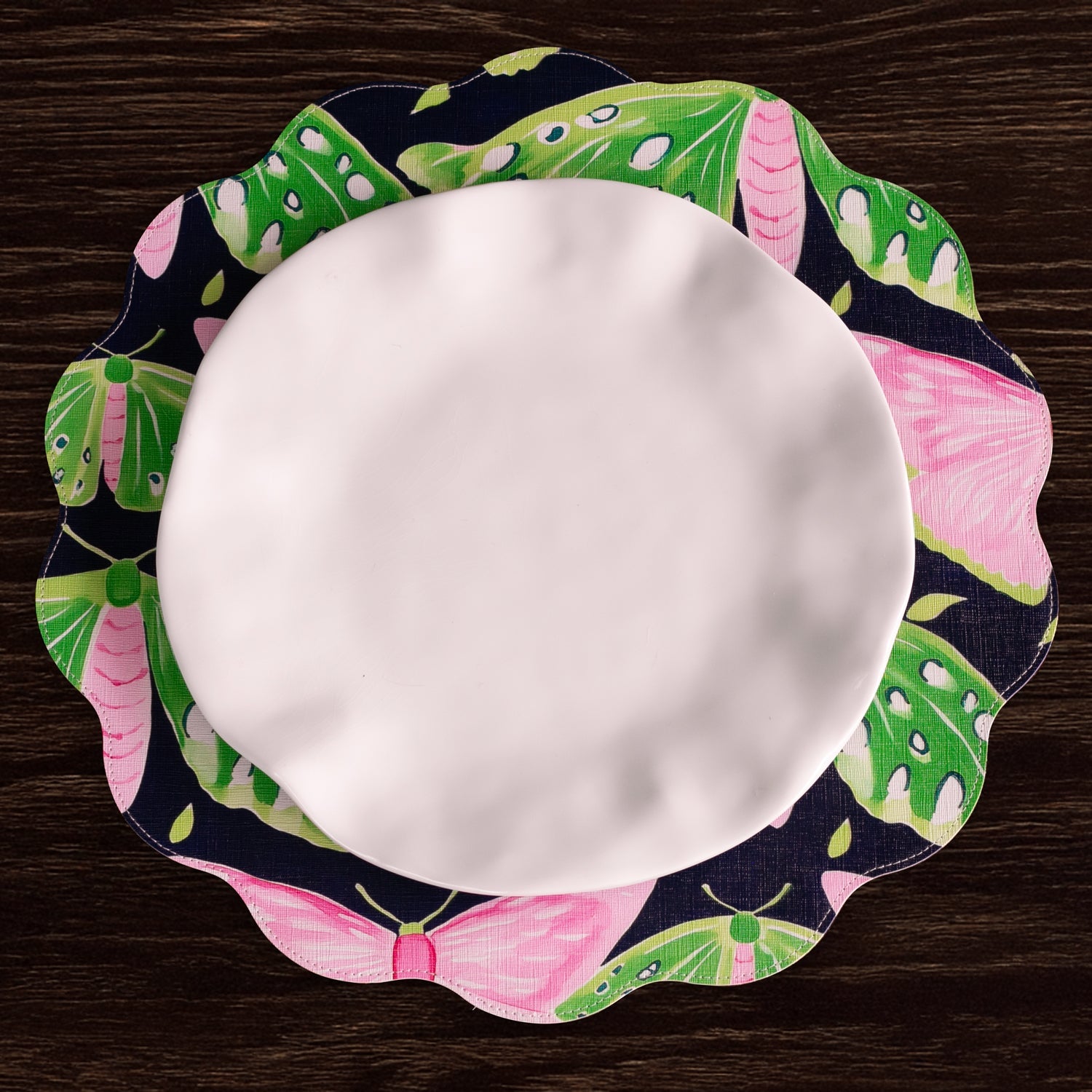 vida-butterflies-flowers-reversible-round-placemats-set-of-4-pink-green
