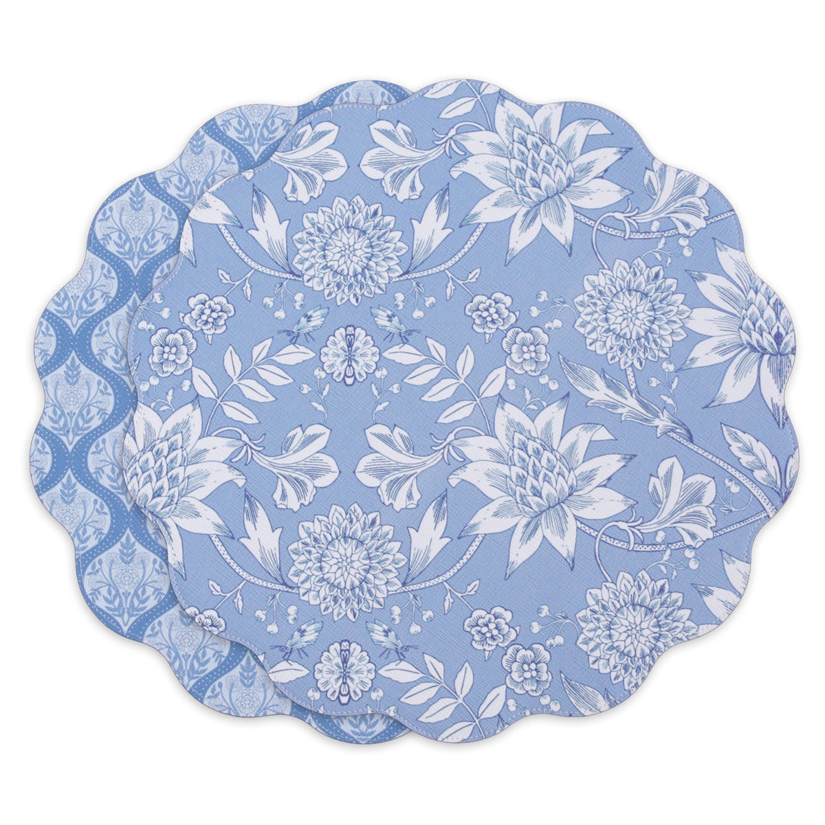 vida-flowers-pattern-reversible-round-placemats-set-of-4-blue-white