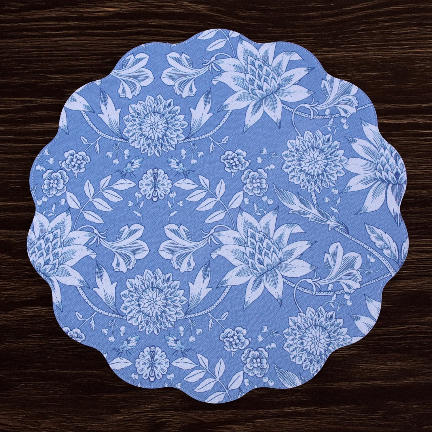 vida-flowers-pattern-reversible-round-placemats-set-of-4-blue-white