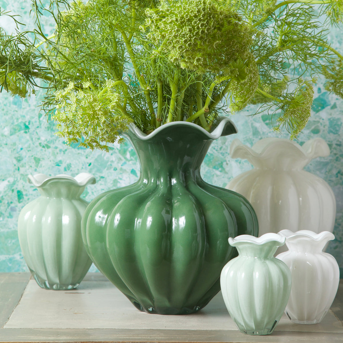 GLASS Petal Large Vase (Cream)