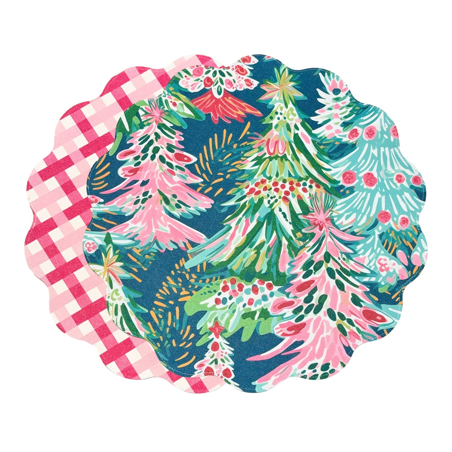 vida-holiday-trees-and-preppy-plaid-reversible-round-placemats-set-of-4-pink-green