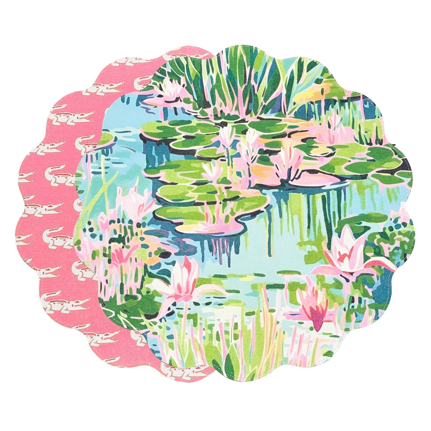 vida-everglades-and-crocs-reversible-round-placemats-set-of-4-pink-green