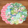 VIDA Everglades and Crocs Reversible Round Placemats Set of 4 (Pink & Green)