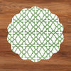 VIDA Laurent and Trellis Reversible Round Placemats Set of 4 (Green & White)