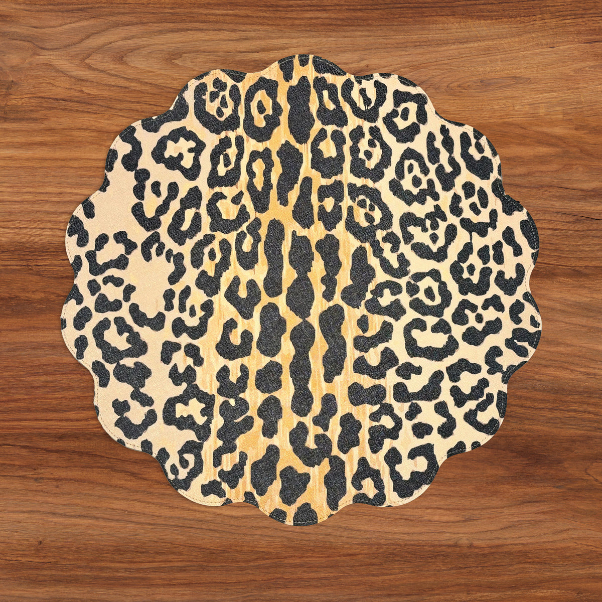 VIDA Cheetah and Zebra Reversible Round Placemats Set of 4 (Red &amp; Black)