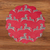 VIDA Cheetah and Zebra Reversible Round Placemats Set of 4 (Red & Black)