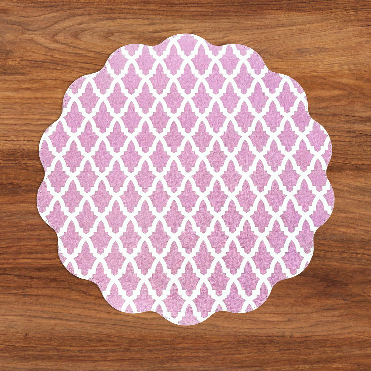 VIDA Eggplant and Pink Reversible Round Placemats Set of 4 (Blue &amp; Pink)