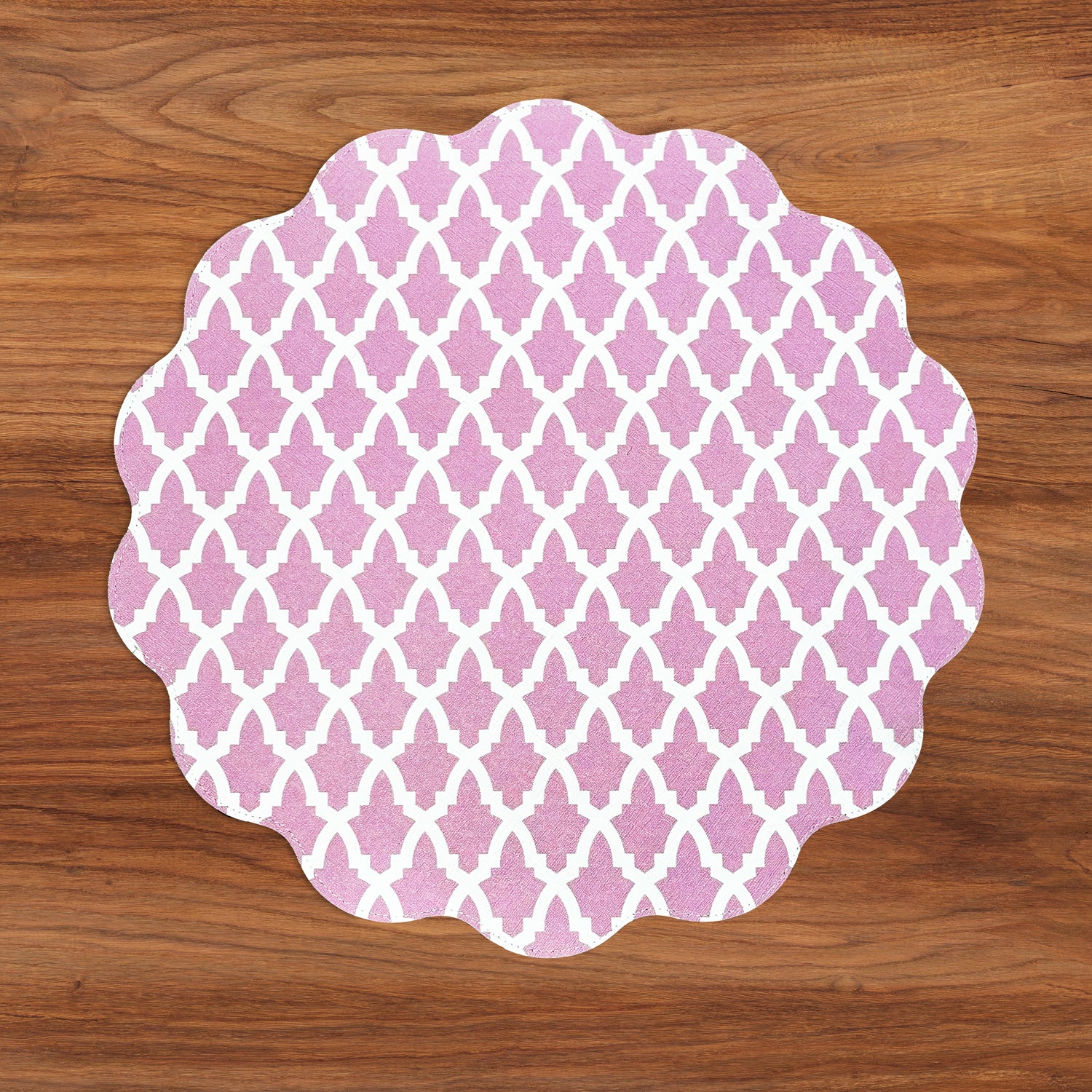 VIDA Eggplant and Pink Reversible Round Placemats Set of 4 (Blue &amp; Pink)