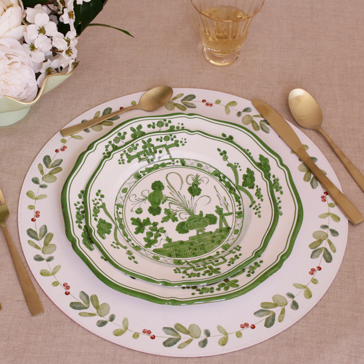 vida-faenza-11-dinner-plate-set-of-4-white-and-green