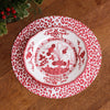 VIDA Faenza and Leopard Reversible Round Placemats Set of 4 (White & Red)