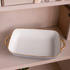 CERAMIC Bambu Rectangular Casserole (Periwinkle & White)