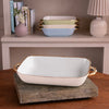 CERAMIC Bambu Rectangular Casserole (Cream & White)