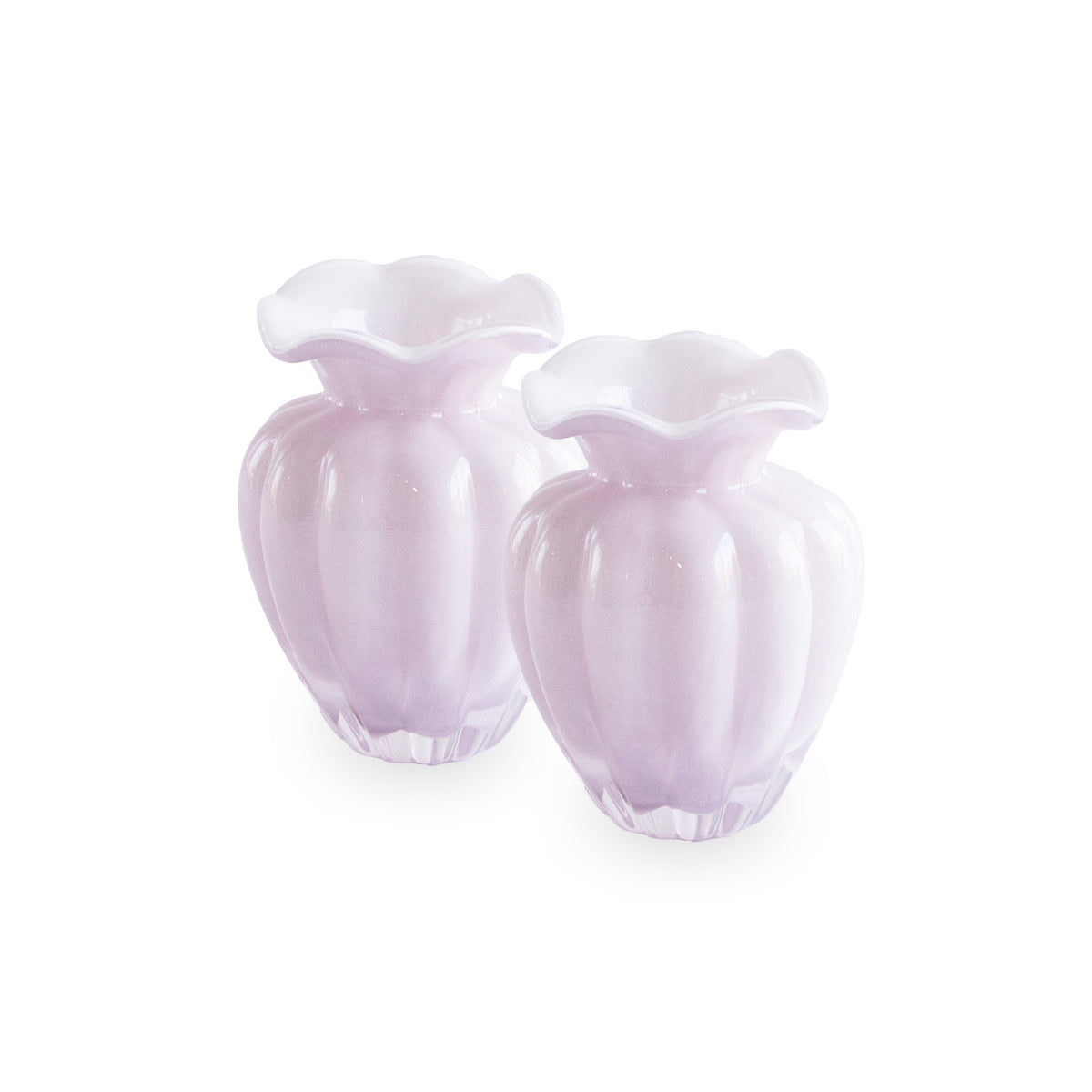 GLASS Petal Small Vase Set of 2 (CamellIa)
