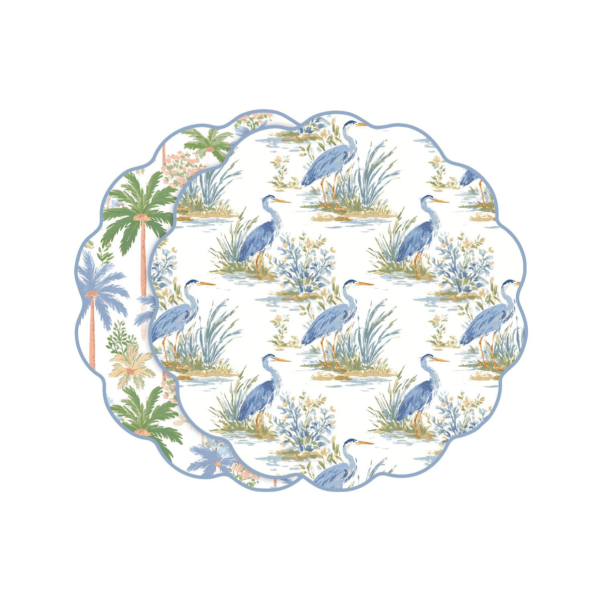 vida-heron-and-palm-trees-reversible-placemats-set-of-4-blue-green