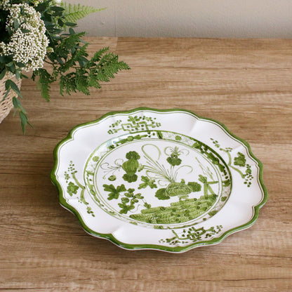 VIDA Faenza Round Platter | Charger (Green and White)
