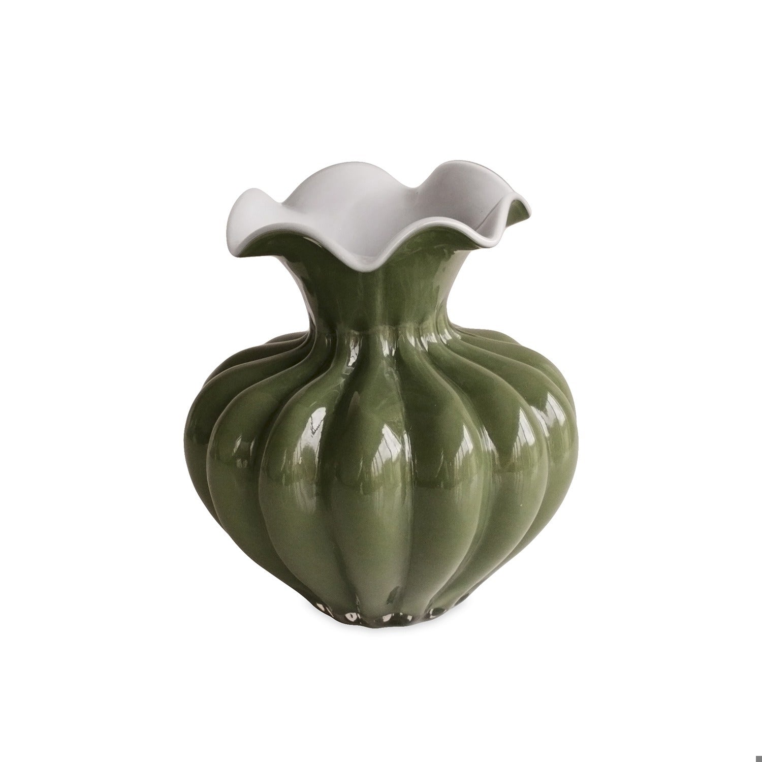 GLASS Peony Extra Large Vase (Dark Green)