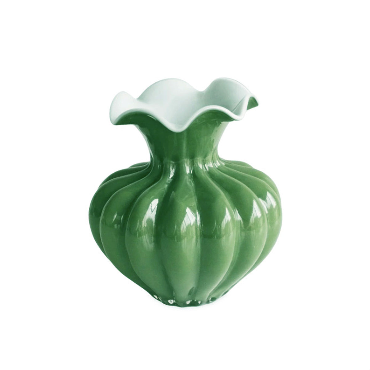 GLASS Peony Extra Large Vase (Dark Green)
