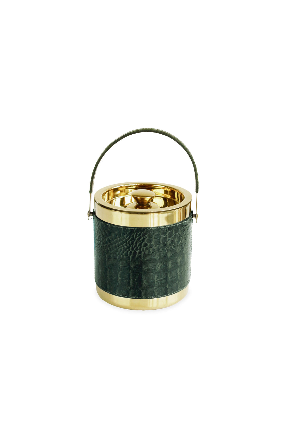 croc-leather-ice-bucket-green