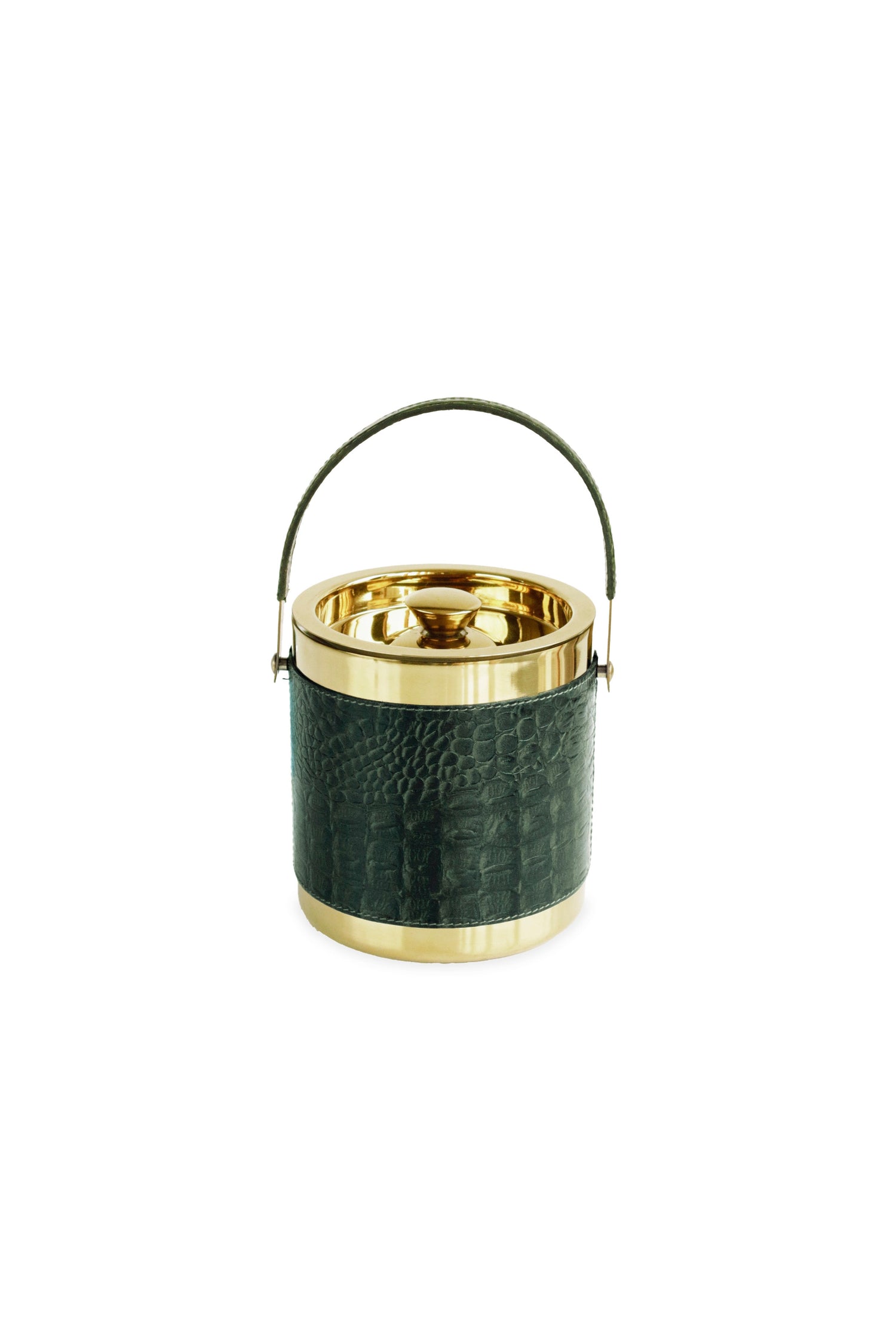 croc-leather-ice-bucket-green