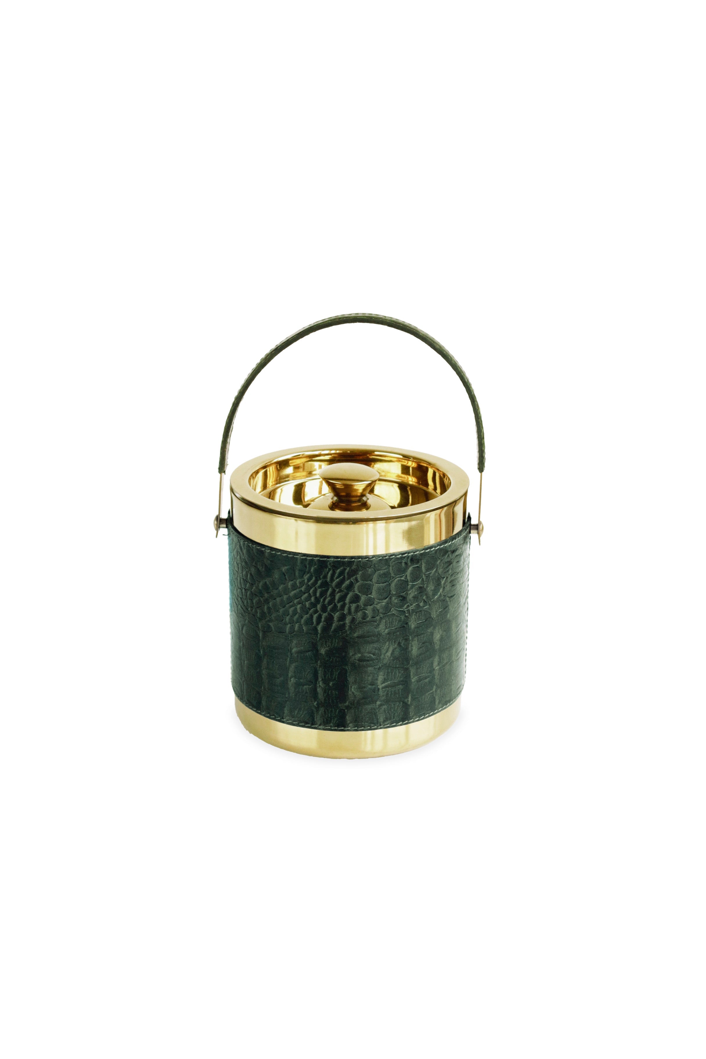 croc-leather-ice-bucket-green