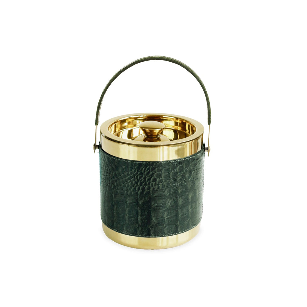 croc-leather-ice-bucket-green