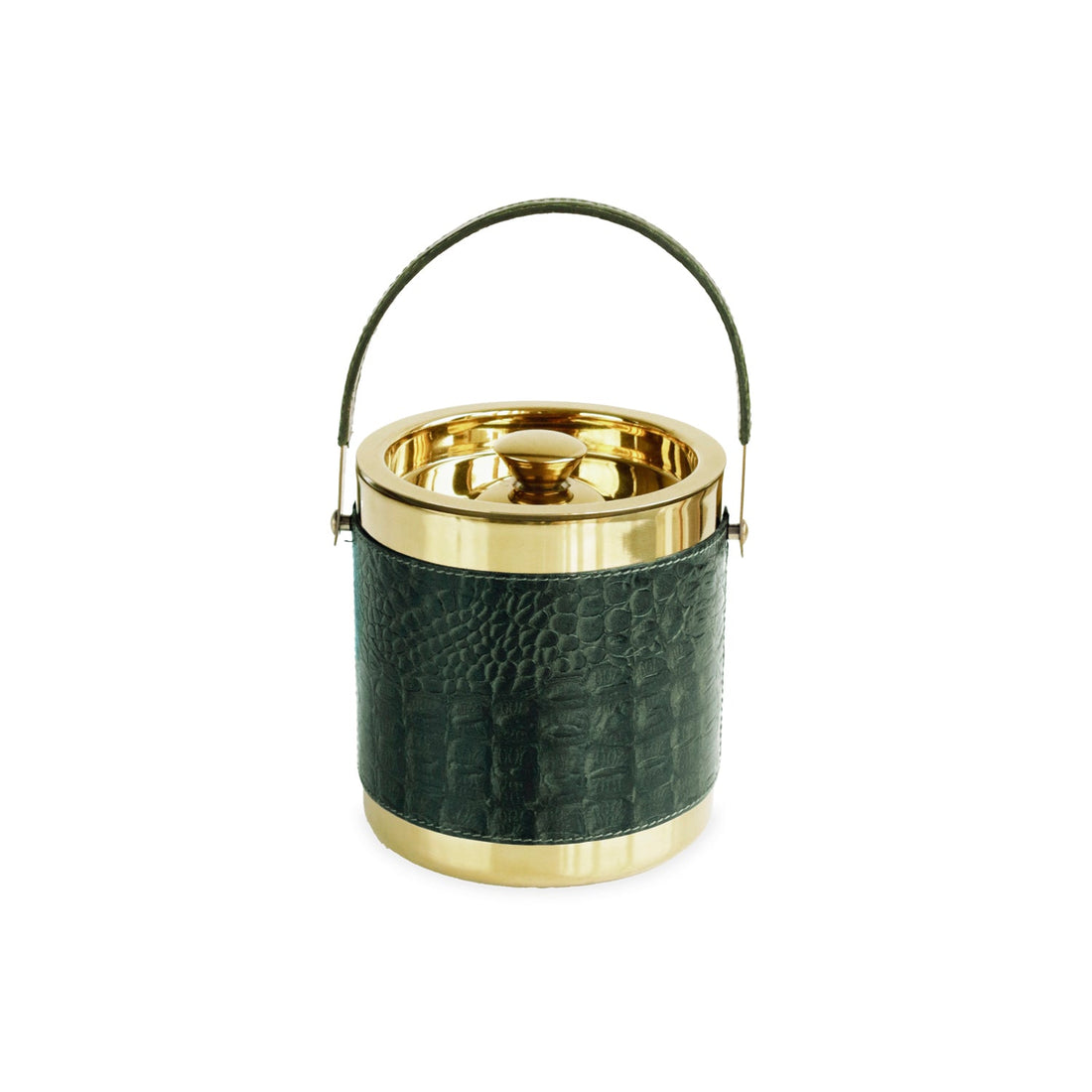croc-leather-ice-bucket-green
